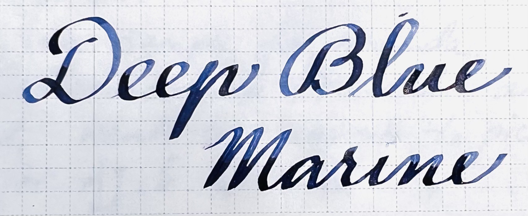 Writing sample in script reads: Deep Blue Marine